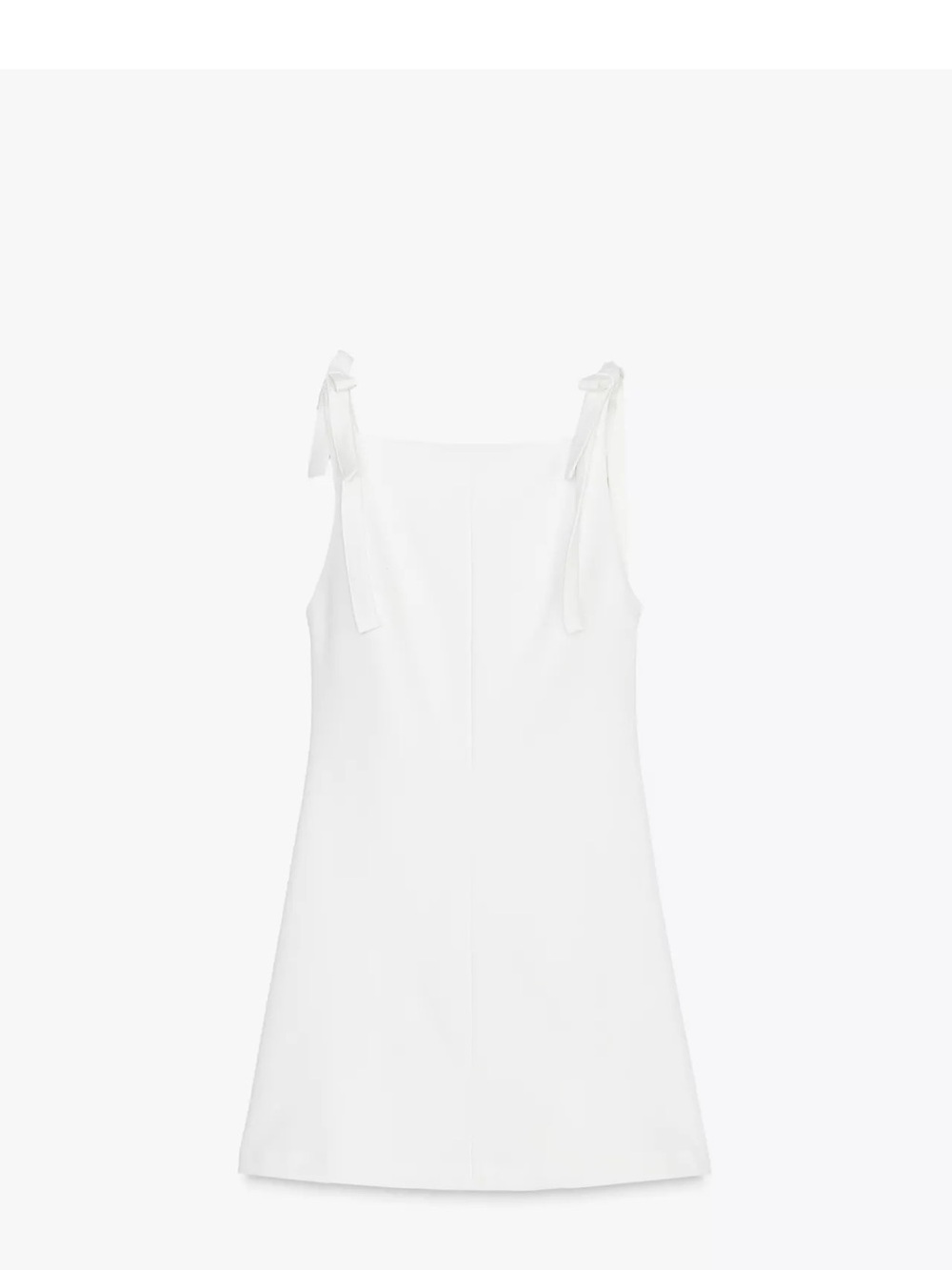 Zara White Tie-Shoulder Mini Dress